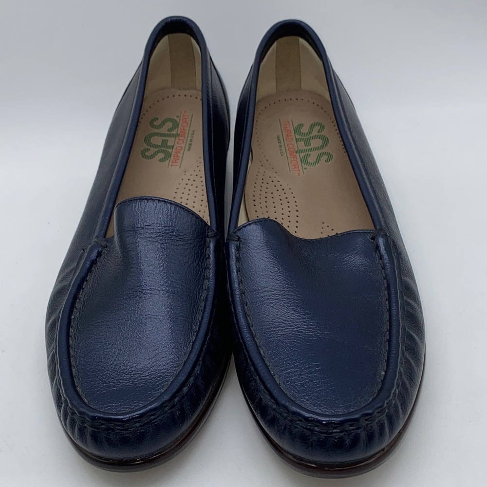 SAS Tripad Comfort Women’s Deep Blue Leather Slip-Ons Leather Loafers Size 9.5 M